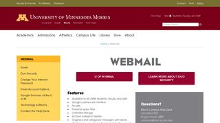 Webmail | University of Minnesota, Morris