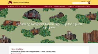 Returning Resident Room Sign-Up for '19-'20 | Housing and ...