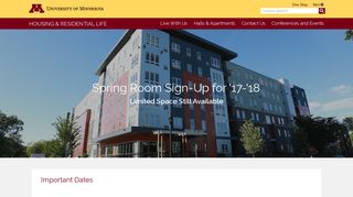 Spring Room Sign-Up for '17-'18 | Housing and Residential Life