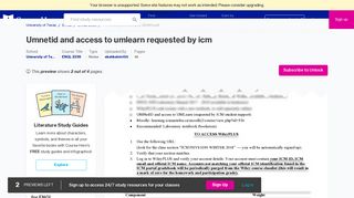 UMNetID and access to UMLearn requested by ICM student support ...