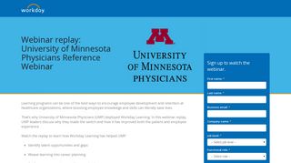 University of Minnesota Physicians Workday Learning Reference
