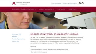 Benefits - University of Minnesota Physicians