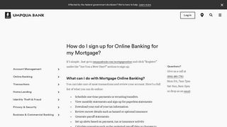 Mortgage Online Banking - Umpqua Bank