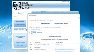 Billing FAQs - UMS - Utility Management Services