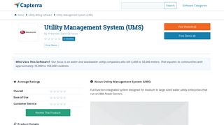 Utility Management System (UMS) Reviews and Pricing - 2018