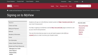Signing on to Myview - University of Missouri-St. Louis
