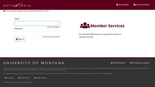 Net ID Login - University of Montana