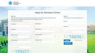 Online Admission | UMT
