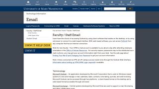 Faculty / Staff Email - UMW IT - University of Mary Washington