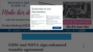 UMW and NOVA sign enhanced transfer agreement | Education ...