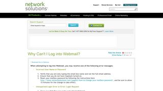 Why Can't I Log into Webmail? - Network Solutions