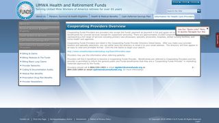 Cooperating Providers Overview - UMWA Health and Retirement Funds