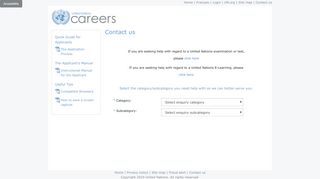 UN Careers - Contact Us