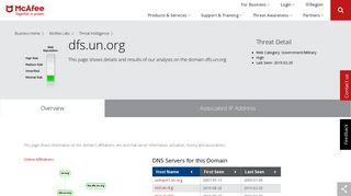 fss.dfs.un.org - Domain - McAfee Labs Threat Center
