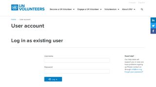User account | UNV
