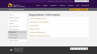 Registration Information | University of North Alabama - Una.edu