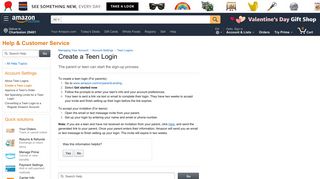 Amazon.com Help: Create a Teen Login