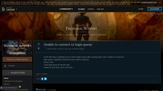 Unable to connect to login queue - EUW boards - League of Legends
