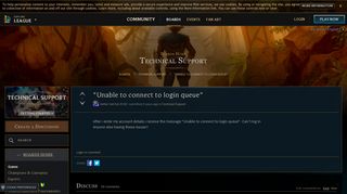 Unable to connect to login queue - EUW boards - League of Legends