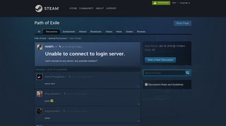 Unable to connect to login server. :: Path of Exile General Discussions
