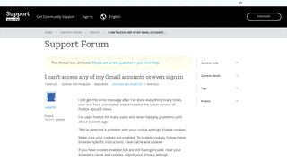 I can't access any of my Gmail accounts or even sign in | Firefox ...