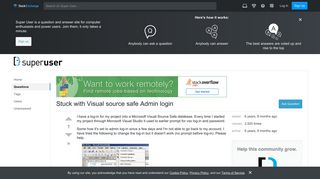vss - Stuck with Visual source safe Admin login - Super User