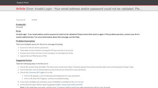 Error: Invalid Login - Your email address and/or password could not ...