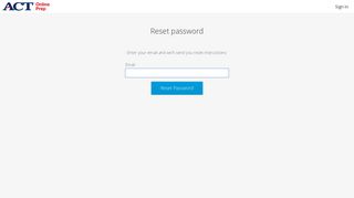 Account: Password Reset - ACT Online Prep