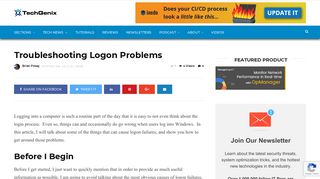 Troubleshooting Logon Problems - TechGenix