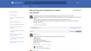 Why can't I log onto my facebook on my mobile? | Facebook Help ...
