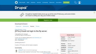 [STILL] Could not login to the ftp server. [#336723] | Drupal.org