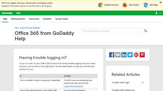 Having trouble logging in? | Office 365 from GoDaddy - GoDaddy Help ...