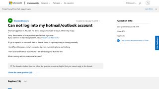 Can not log into my hotmail/outlook account - Microsoft Community