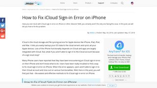 How to Fix iCloud Sign In Error on iPhone - iMobie Guide