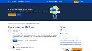 Unable to login on JIRA Admin - Atlassian Community