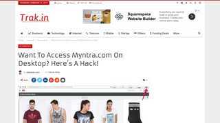 Want to Access Myntra.com on Desktop? Here's a Hack! - Trak.in