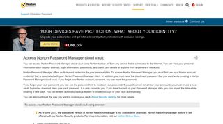 Access Norton Password Manager cloud vault - Norton Support