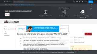 Cannot log into Oracle Enterprise Manager 11g: ORA-28001 - Server ...