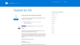 Cannot login after password changes – Got an idea? - Outlook UserVoice