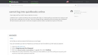 cannot log into quickbooks online - QuickBooks Learn & Support