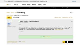 Solved: Unable to Sign in to Quickbooks Online - Microsoft Power ...