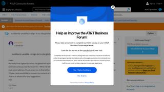 suddenly unable to sign in to sbcglobal.net accoun... - AT&T ...