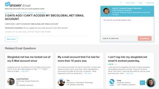 3 days ago i can't access my sbcglobal.net email account. - JustAnswer