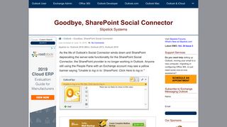 Goodbye, SharePoint Social Connector - Slipstick Systems