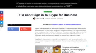 Fix: Can't Sign in to Skype for Business - Appuals.com