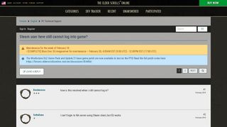 Steam user here still cannot log into game? — Elder Scrolls Online