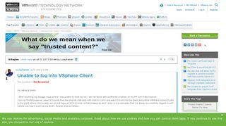 Unable to log into VSphere Client |VMware Communities