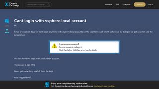 Cant login with vsphere.local account - Experts Exchange