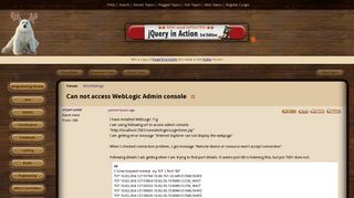 Can not access WebLogic Admin console (BEA/Weblogic forum at ...
