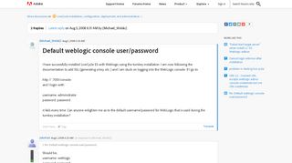 Default weblogic console user/password | Adobe Community - Adobe ...